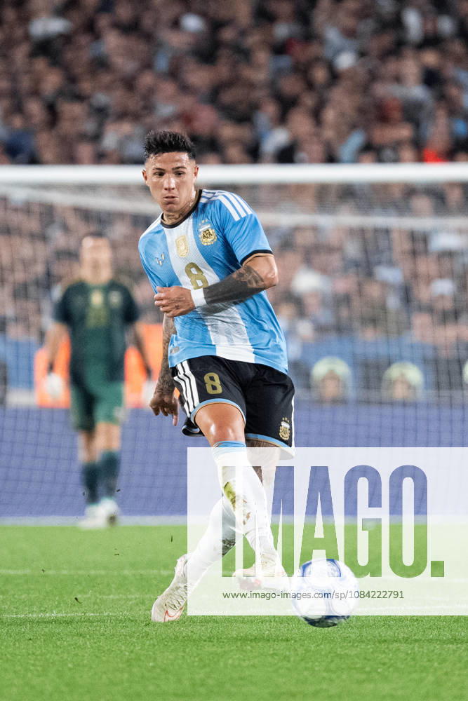 Enzo Fernandez of Argentina passes the ball during the International Friendly, Länderspiel, Nationalmannschaft football match between Argentina and Benin at Estadio Monumental Antonio V. Liberti on October 06, 2026 in Buenos Aires, Argentina. (Photo by Richard Callis Sports Press Photo)