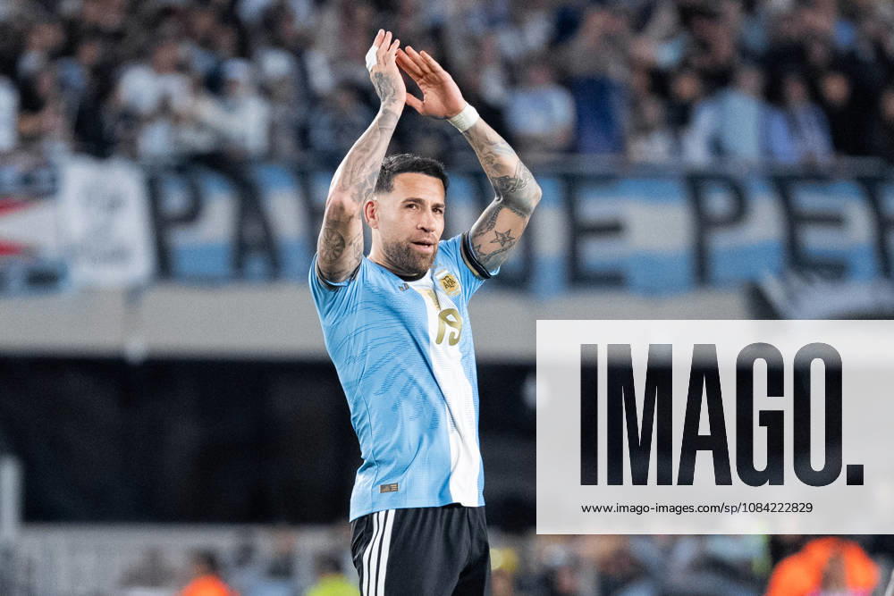 Nicolas Otamendi of Argentina celebrates after scoring the team s first goal during the International Friendly, Länderspiel, Nationalmannschaft football match between Argentina and Benin at Estadio Monumental Antonio V. Liberti on October 06, 2026 in Buenos Aires, Argentina. (Photo by Richard Callis Sports Press Photo)