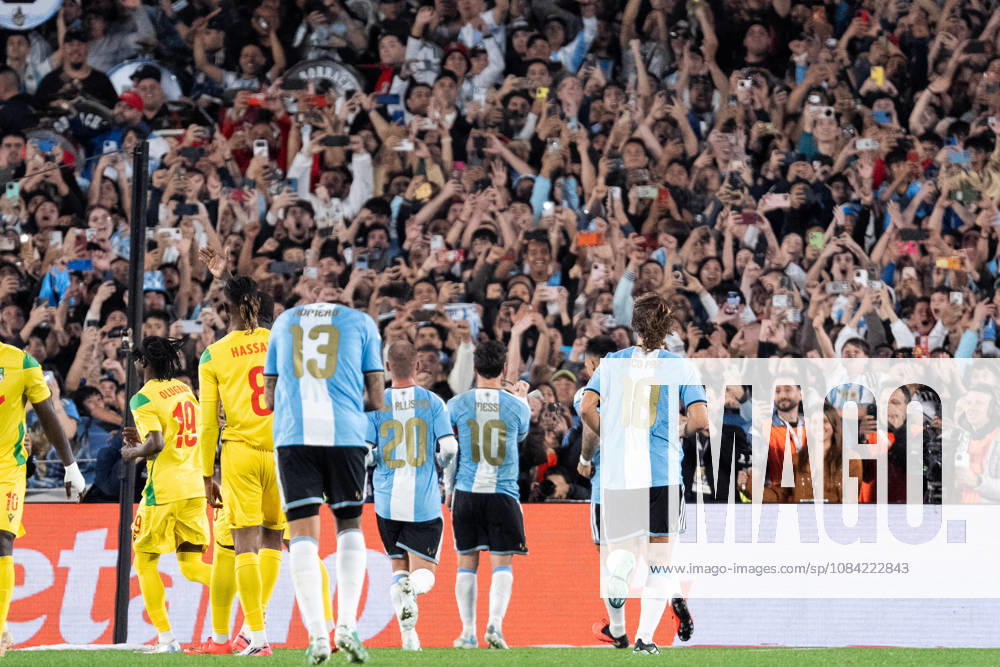 Lionel Messi of Argentina celebrates after scoring the team s third goal during the International Friendly, Länderspiel, Nationalmannschaft football match between Argentina and Benin at Estadio Monumental Antonio V. Liberti on October 06, 2026 in Buenos Aires, Argentina. (Photo by Richard Callis Sports Press Photo)
