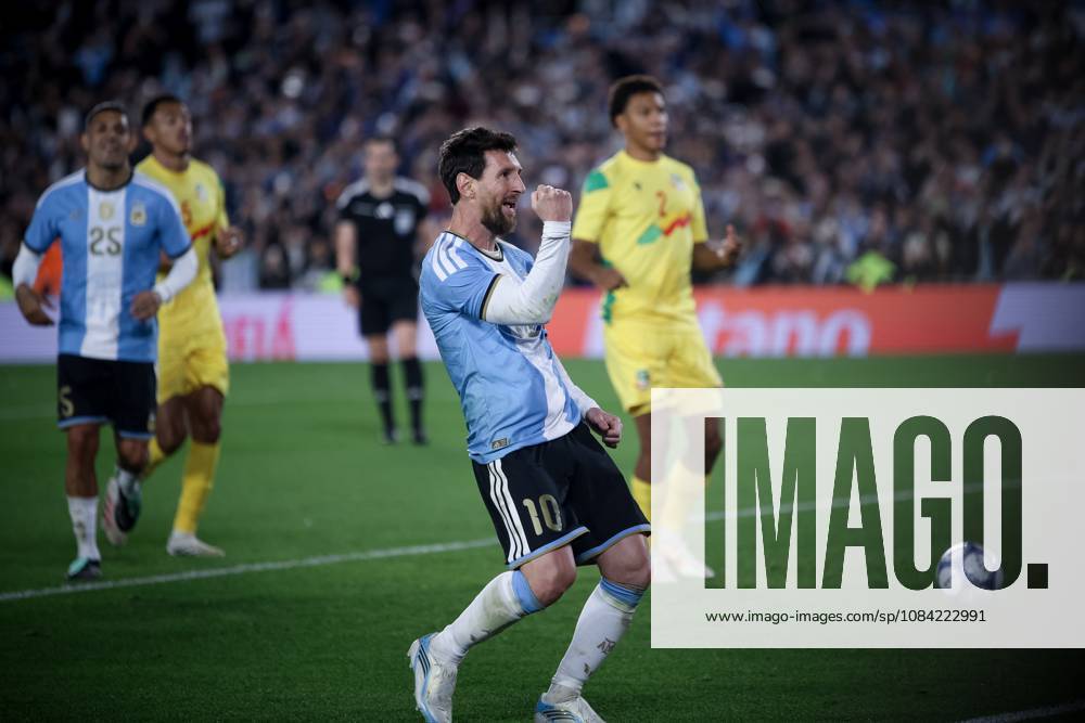 Lionel Messi of Argentina celebrates his goal during the match between Argentina and Benin International Friendly, Länderspiel, Nationalmannschaft match, The last match of Messi with Argentina national team, Nationalteam Final score: Argentina 3 - 0 Benin The Last Match Of Messi In Buenos Aires, Argentina - 06 Oct 2026 - ZUMAs197 20261006_aaa_s197_242