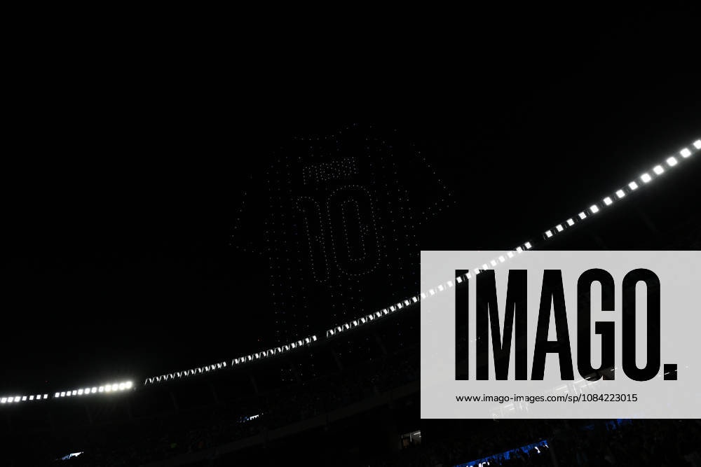 Lionel Messi farewell match BUENOS AIRES, ARGENTINA - OCTOBER 6: drones show light at Lionel Messi farewell match with the national team, Nationalteam at the International Friendly, Länderspiel, Nationalmannschaft match between Argentina Vs Benin at Monumental Stadium on October 6, 2026 in Buenos Aires, Argentina. Buenos Aires Estadio Monumental Antonio Liberti Buenos Aires Argentina