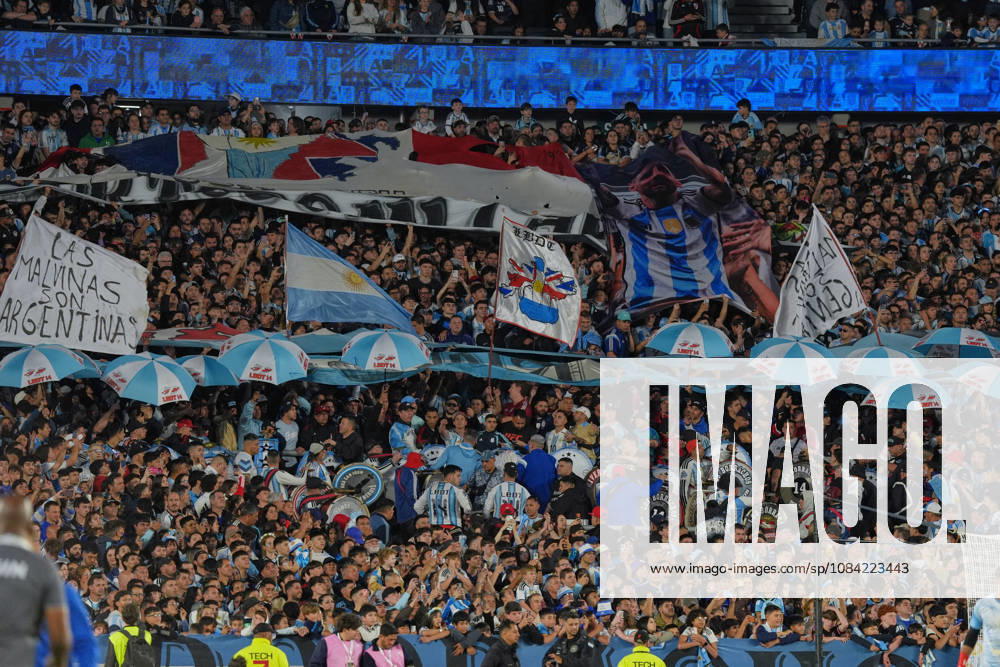 Messi bade farewell to Argentina in the friendly match against Benin BUENOS AIRES, ARGENTINA - OCTOBER 6: Argentina fans show their support as Argentine football legend and national team, Nationalteam captain Lionel Messi goodbye to the crowd during his farewell match in front of over 80,000 spectators at the Monumental Stadium, in Buenos Aires, Argentina on October 6, 2026. Argentine football star Lionel Messi played his final international match, Länderspiel, Nationalmannschaft in the friendly game between Argentina and Benin. The 39-year-old walk onto the stadium pitch for the final time in the sky-blue and white jersey, entering his farewell as Argentina s record appearance-maker and leading scorer with 207 caps and 125 goals. Luciano Gonzalez Anadolu Buenos Aires Argentina. Editorial use only. Please get in touch for any other usage.