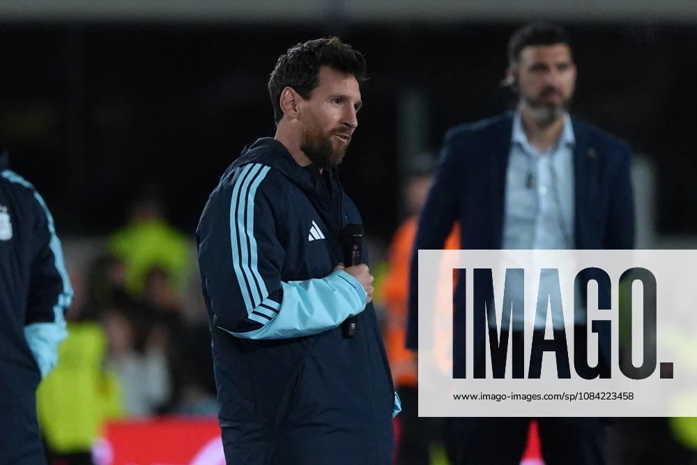 Messi bade farewell to Argentina in the friendly match against Benin BUENOS AIRES, ARGENTINA - OCTOBER 6: Argentine football legend and national team, Nationalteam captain Lionel Messi bids farewell to fans at the end of the his farewell match in front of over 80,000 spectators at the Monumental Stadium, in Buenos Aires, Argentina on October 6, 2026. Argentine football star Lionel Messi played his final international match, Länderspiel, Nationalmannschaft in the friendly game between Argentina and Benin. The 39-year-old walk onto the stadium pitch for the final time in the sky-blue and white jersey, entering his farewell as Argentina s record appearance-maker and leading scorer with 207 caps and 125 goals. Luciano Gonzalez Anadolu Buenos Aires Argentina. Editorial use only. Please get in touch for any other usage.