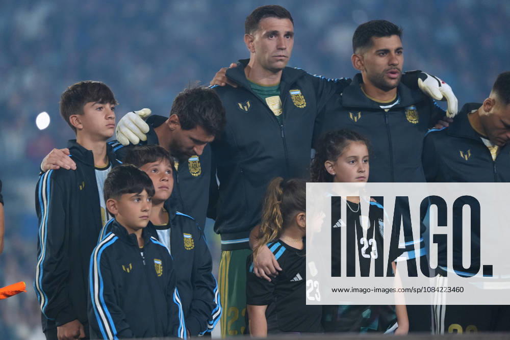 Messi bade farewell to Argentina in the friendly match against Benin BUENOS AIRES, ARGENTINA - OCTOBER 6: Argentine football legend and national team, Nationalteam captain Lionel Messi poses for the team photo before his farewell match in front of over 80,000 spectators at the Monumental Stadium, in Buenos Aires, Argentina on October 6, 2026. Argentine football star Lionel Messi played his final international match, Länderspiel, Nationalmannschaft in the friendly game between Argentina and Benin. The 39-year-old walk onto the stadium pitch for the final time in the sky-blue and white jersey, entering his farewell as Argentina s record appearance-maker and leading scorer with 207 caps and 125 goals. Luciano Gonzalez Anadolu Buenos Aires Argentina. Editorial use only. Please get in touch for any other usage.