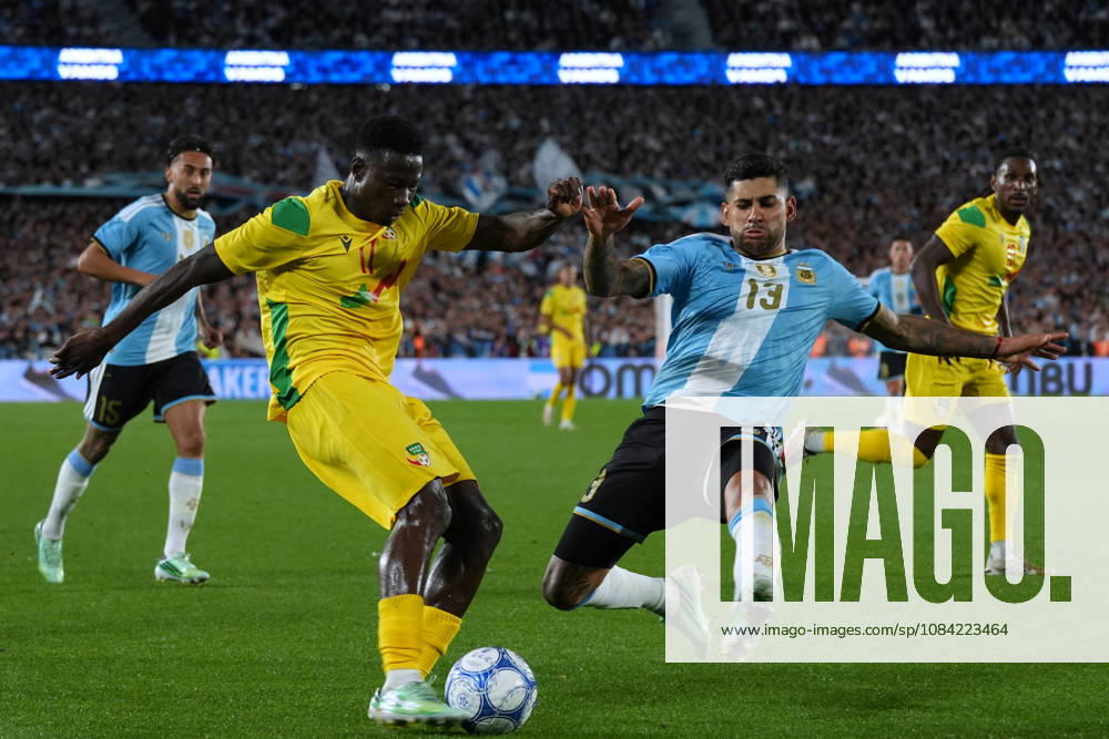 Messi bade farewell to Argentina in the friendly match against Benin BUENOS AIRES, ARGENTINA - OCTOBER 6: Cristian Romero (13) of Argentina in action during the friendly match between Argentina and Benin in Buenos Aires, Argentina on October 6, 2026. Argentine football legend and national team, Nationalteam captain Lionel Messi goodbye to the crowd during his farewell match in front of over 80,000 spectators at the Monumental Stadium. Argentine football star Lionel Messi played his final international match, Länderspiel, Nationalmannschaft in the friendly game between Argentina and Benin. The 39-year-old walk onto the stadium pitch for the final time in the sky-blue and white jersey, entering his farewell as Argentina s record appearance-maker and leading scorer with 207 caps and 125 goals. Luciano Gonzalez Anadolu Buenos Aires Argentina. Editorial use only. Please get in touch for any other usage.