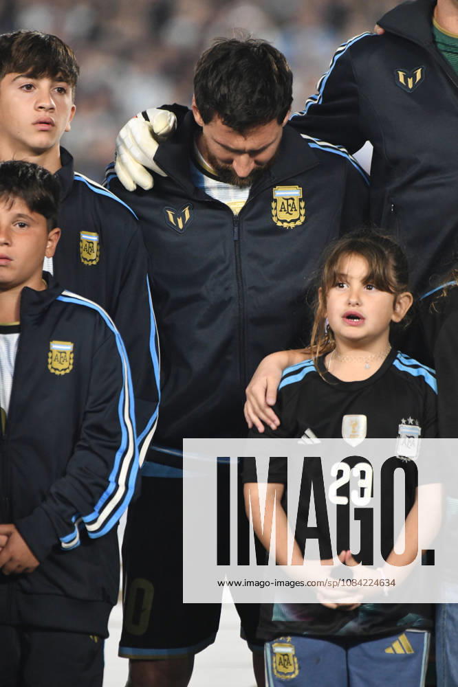 Argentina v Benin - International Friendly, Länderspiel, Nationalmannschaft Lionel Messi of Argentina attends the national anthem ceremony before the match between Argentina and Benin at Estadio Monumental in Buenos Aires, Argentina, on October 6, 2026. Buenos Aires Buenos Aires Argentina