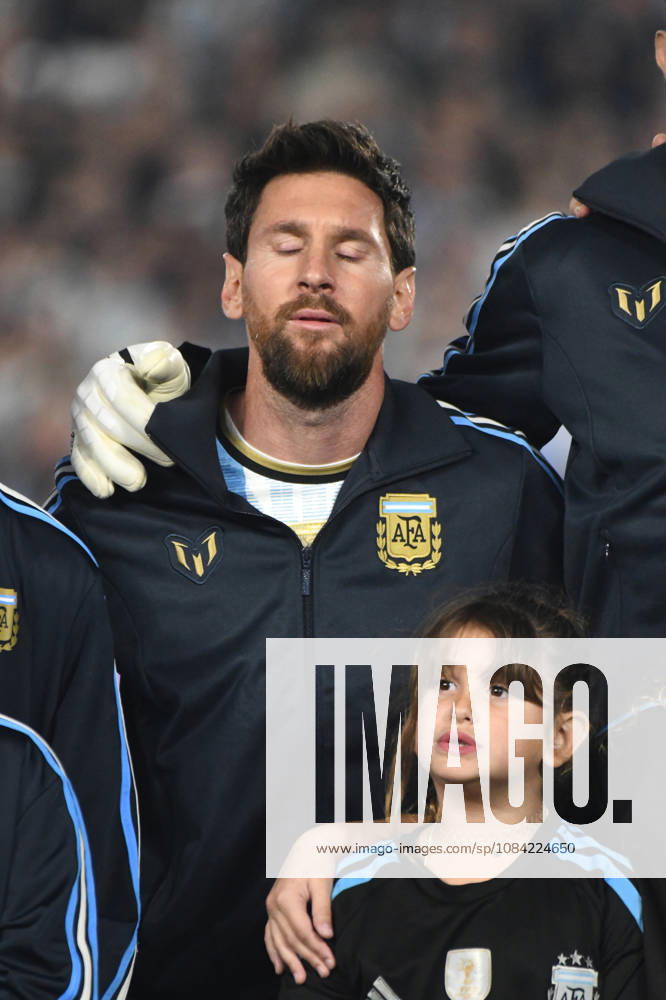 Argentina v Benin - International Friendly, Länderspiel, Nationalmannschaft Lionel Messi of Argentina attends the national anthem ceremony before the match between Argentina and Benin at Estadio Monumental in Buenos Aires, Argentina, on October 6, 2026. Buenos Aires Buenos Aires Argentina