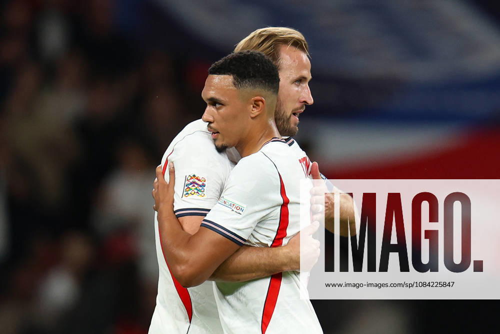 Harry Kane of England celebrates with Trent Alexander-Arnold of England after scoring during the UEFA Nations League 2026 27 group phase match between England and Czechia at Wembley Stadium on October 6, 2026 in London, England.