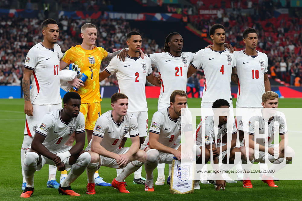 England players pose for a team picture during the UEFA Nations League 2026 27 group phase match between England and Czechia at Wembley Stadium on October 6, 2026 in London, England.