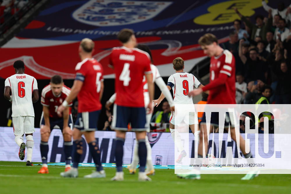 Harry Kane of England celebrates after scoring his second goal during the UEFA Nations League 2026 27 group phase match between England and Czechia at Wembley Stadium on October 6, 2026 in London, England.