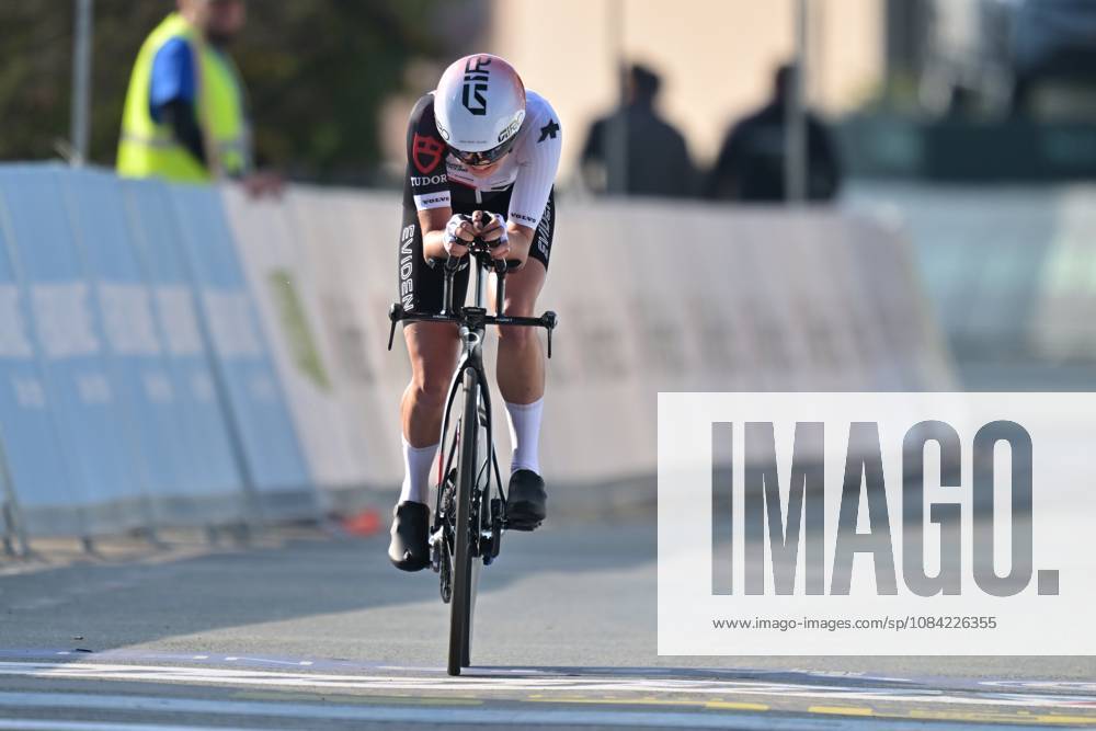 Switzerland s Elia Marthe pictured in action during the Women Junior Individual Time Trial race (22km) at the cycling UEC Road European Championships, in Ljubljana, Slovenia, on Wednesday 7 October 2026. The UEC Road European Championships are taking place from 02 to 07 October in Ljubljana, Slovenia. DAVIDxPINTENS x189032541x
