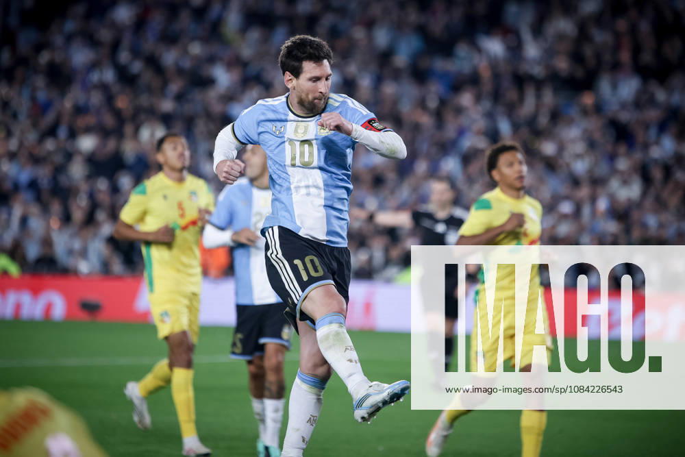 The last match of Messi in Buenos Aires, Argentina - 06 Oct 2026 Lionel Messi of Argentina celebrates his goal during the match between Argentina and Benin International Friendly, Länderspiel, Nationalmannschaft match, The last match of Messi with Argentina national team, Nationalteam Final score: Argentina 3 - 0 Benin Buenos Aires Argentina