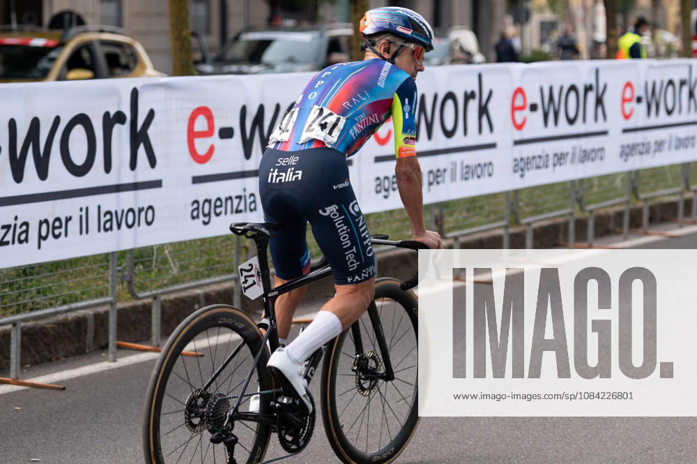 IPA89391034 - Domenico Pozzovivo, SOLUTION TECH NIPPO RALI, at the start of the 2026 Tre Valli Varesine in Busto Arsizio, Italy, on October 6, 2026