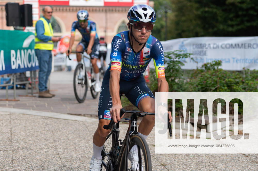 IPA89391033 - Domenico Pozzovivo, SOLUTION TECH NIPPO RALI, at the start of the 2026 Tre Valli Varesine in Busto Arsizio, Italy, on October 6, 2026