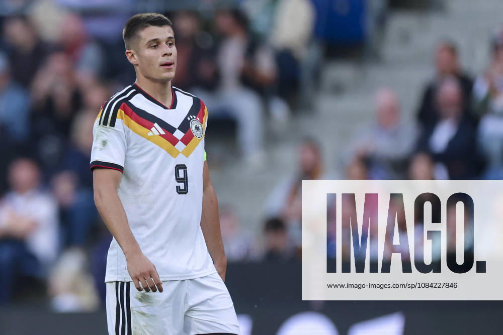 Nicolo Tresoldi (Germany) looks dejected during the UEFA Under21 EURO Qualifier, EM, Europameisterschaft between Germany U21, U 21 and Georgia U21 at Almstadion on October 6, 2026 in Bielefeld, Germany. (Photo by Marco Steinbrenner DeFodi Images) -