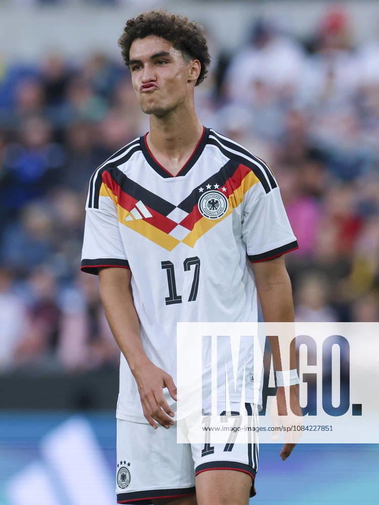 Noah Darvich (Germany) looks dejected during the UEFA Under21 EURO Qualifier, EM, Europameisterschaft between Germany U21, U 21 and Georgia U21 at Almstadion on October 6, 2026 in Bielefeld, Germany. (Photo by Marco Steinbrenner DeFodi Images) -