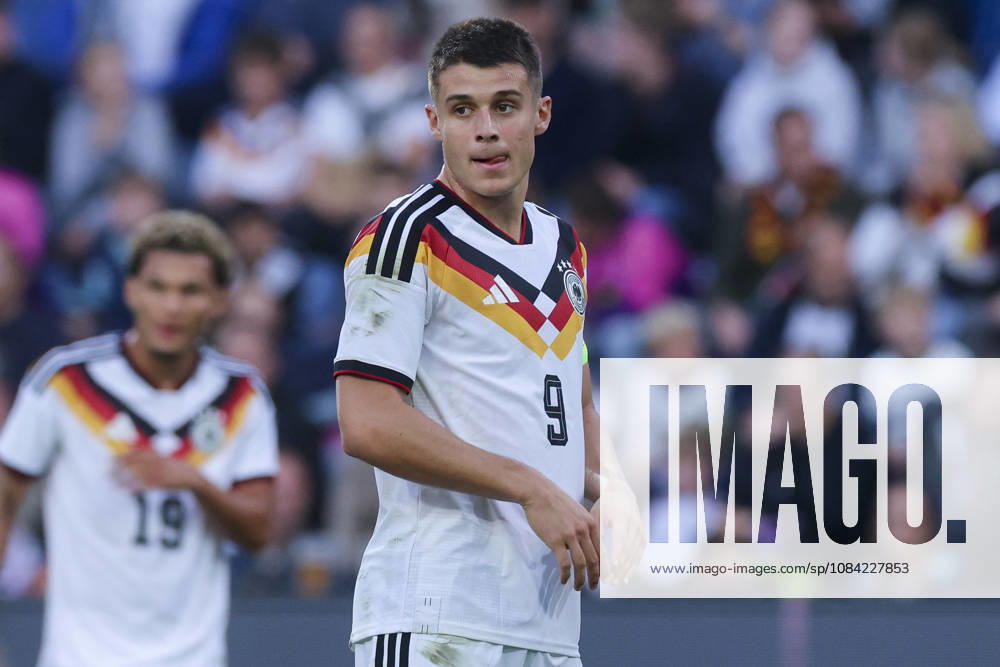 Nicolo Tresoldi (Germany) looks dejected during the UEFA Under21 EURO Qualifier, EM, Europameisterschaft between Germany U21, U 21 and Georgia U21 at Almstadion on October 6, 2026 in Bielefeld, Germany. (Photo by Marco Steinbrenner DeFodi Images) -