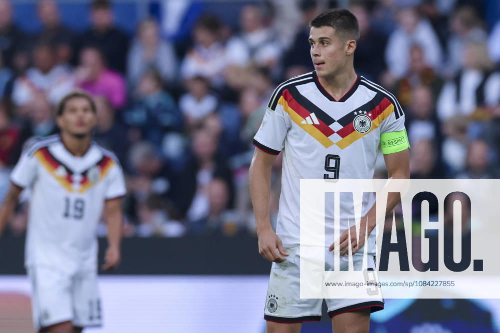 Nicolo Tresoldi (Germany) looks dejected during the UEFA Under21 EURO Qualifier, EM, Europameisterschaft between Germany U21, U 21 and Georgia U21 at Almstadion on October 6, 2026 in Bielefeld, Germany. (Photo by Marco Steinbrenner DeFodi Images) -