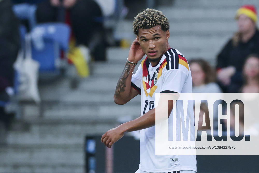 Paris Brunner (Germany) looks dejected during the UEFA Under21 EURO Qualifier, EM, Europameisterschaft between Germany U21, U 21 and Georgia U21 at Almstadion on October 6, 2026 in Bielefeld, Germany. (Photo by Marco Steinbrenner DeFodi Images) -
