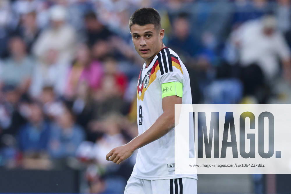 Nicolo Tresoldi (Germany) looks dejected during the UEFA Under21 EURO Qualifier, EM, Europameisterschaft between Germany U21, U 21 and Georgia U21 at Almstadion on October 6, 2026 in Bielefeld, Germany. (Photo by Marco Steinbrenner DeFodi Images) -