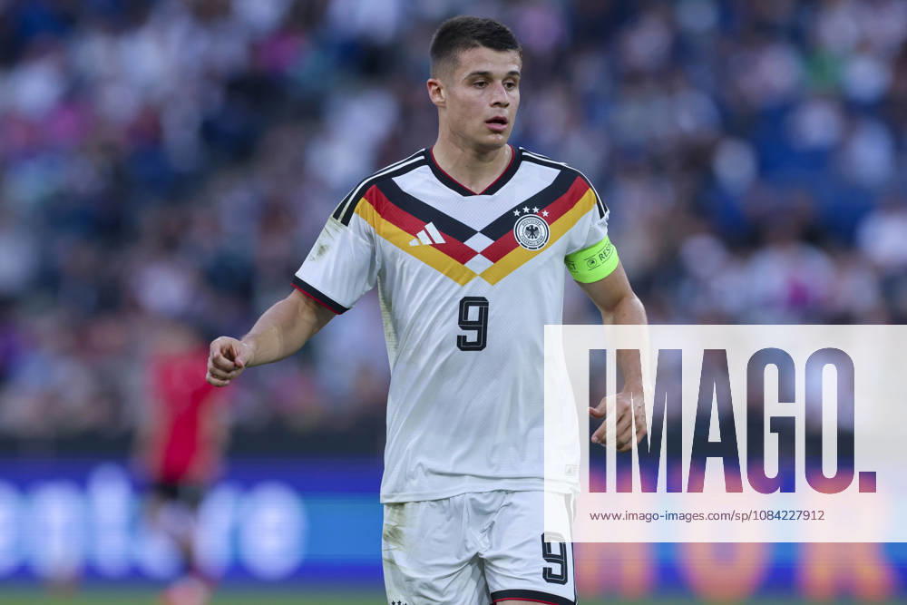 Nicolo Tresoldi (Germany) looks on during the UEFA Under21 EURO Qualifier, EM, Europameisterschaft between Germany U21, U 21 and Georgia U21 at Almstadion on October 6, 2026 in Bielefeld, Germany. (Photo by Marco Steinbrenner DeFodi Images) -