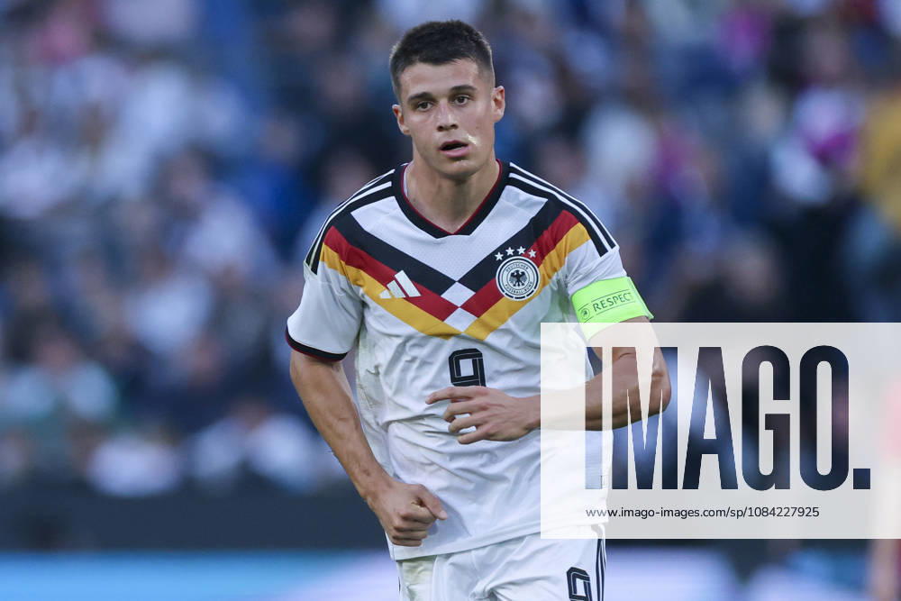 Nicolo Tresoldi (Germany) looks on during the UEFA Under21 EURO Qualifier, EM, Europameisterschaft between Germany U21, U 21 and Georgia U21 at Almstadion on October 6, 2026 in Bielefeld, Germany. (Photo by Marco Steinbrenner DeFodi Images) -