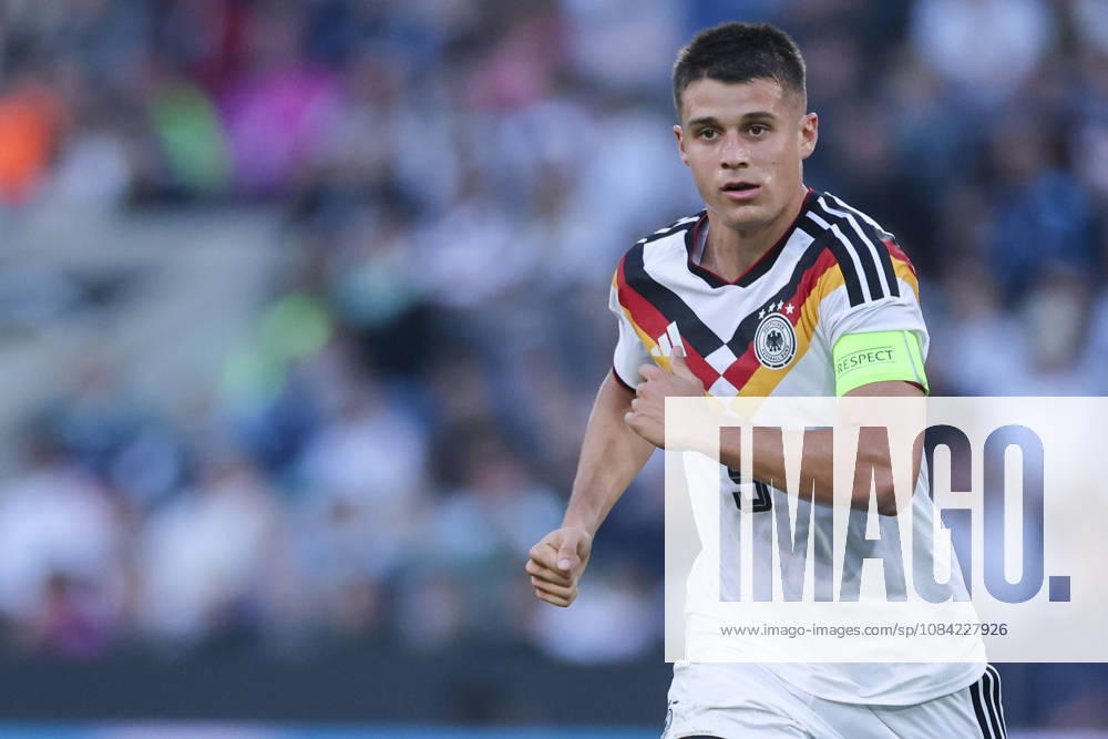 Nicolo Tresoldi (Germany) looks on during the UEFA Under21 EURO Qualifier, EM, Europameisterschaft between Germany U21, U 21 and Georgia U21 at Almstadion on October 6, 2026 in Bielefeld, Germany. (Photo by Marco Steinbrenner DeFodi Images) -