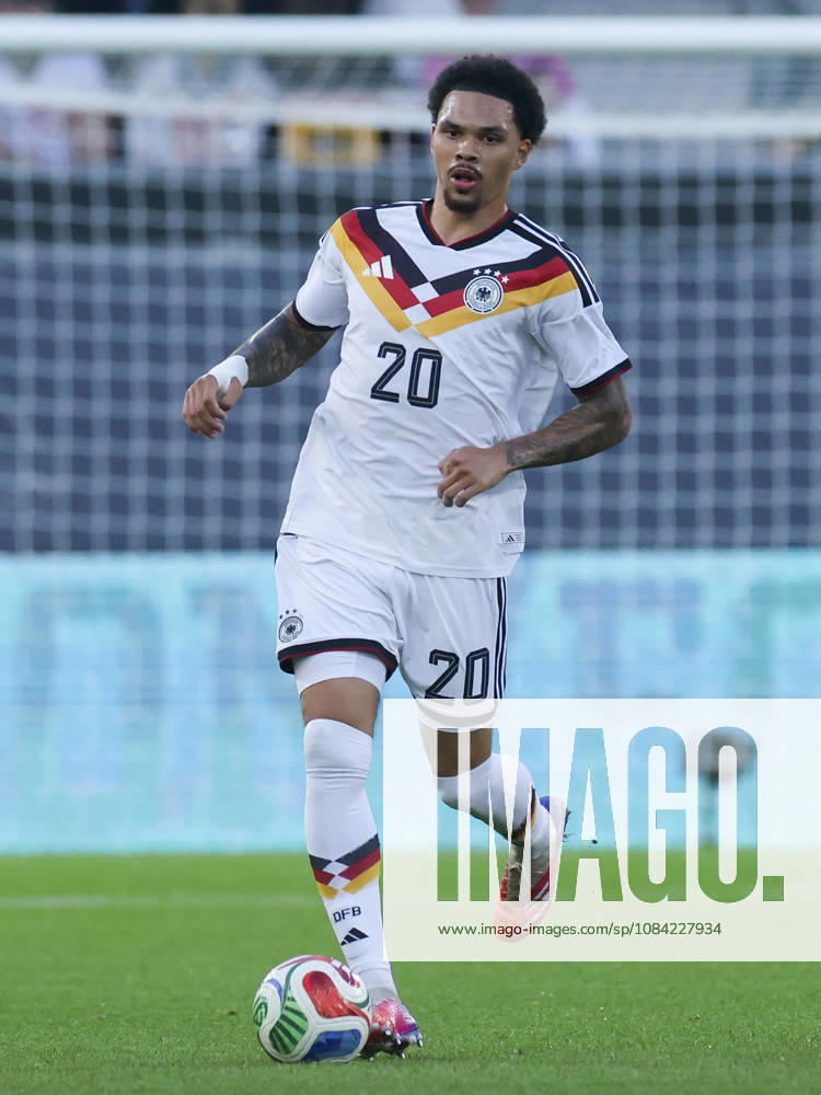Nnamdi Collins (Germany) controls the ball during the UEFA Under21 EURO Qualifier, EM, Europameisterschaft between Germany U21, U 21 and Georgia U21 at Almstadion on October 6, 2026 in Bielefeld, Germany. (Photo by Marco Steinbrenner DeFodi Images) -