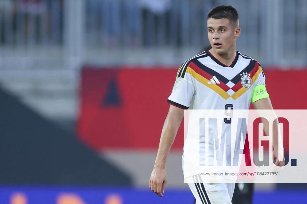 Nicolo Tresoldi (Germany) looks on during the UEFA Under21 EURO Qualifier, EM, Europameisterschaft between Germany U21, U 21 and Georgia U21 at Almstadion on October 6, 2026 in Bielefeld, Germany. (Photo by Marco Steinbrenner DeFodi Images) -