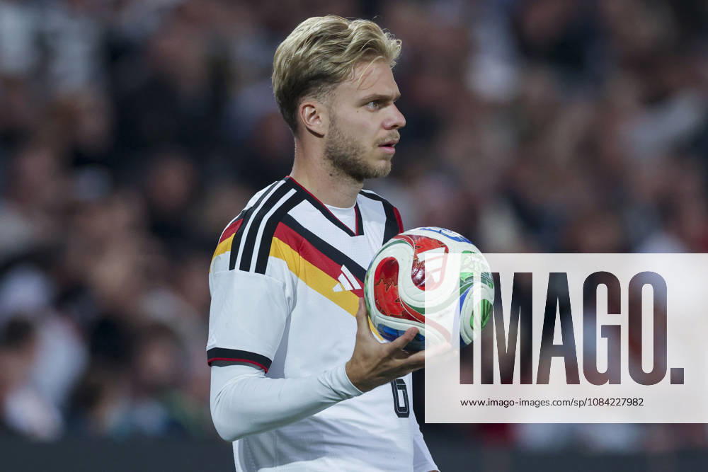 Leandro Morgalla (Germany) controls the ball during the UEFA Under21 EURO Qualifier, EM, Europameisterschaft between Germany U21, U 21 and Georgia U21 at Almstadion on October 6, 2026 in Bielefeld, Germany. (Photo by Marco Steinbrenner DeFodi Images) -