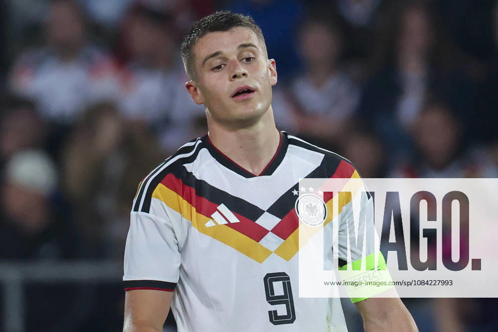 Nicolo Tresoldi (Germany) looks dejected during the UEFA Under21 EURO Qualifier, EM, Europameisterschaft between Germany U21, U 21 and Georgia U21 at Almstadion on October 6, 2026 in Bielefeld, Germany. (Photo by Marco Steinbrenner DeFodi Images) -
