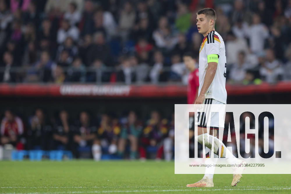 Nicolo Tresoldi (Germany) looks dejected during the UEFA Under21 EURO Qualifier, EM, Europameisterschaft between Germany U21, U 21 and Georgia U21 at Almstadion on October 6, 2026 in Bielefeld, Germany. (Photo by Marco Steinbrenner DeFodi Images) -