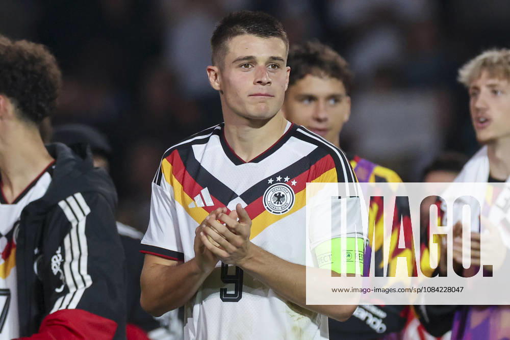 Nicolo Tresoldi (Germany) cheers during the UEFA Under21 EURO Qualifier, EM, Europameisterschaft between Germany U21, U 21 and Georgia U21 at Almstadion on October 6, 2026 in Bielefeld, Germany. (Photo by Marco Steinbrenner DeFodi Images) -