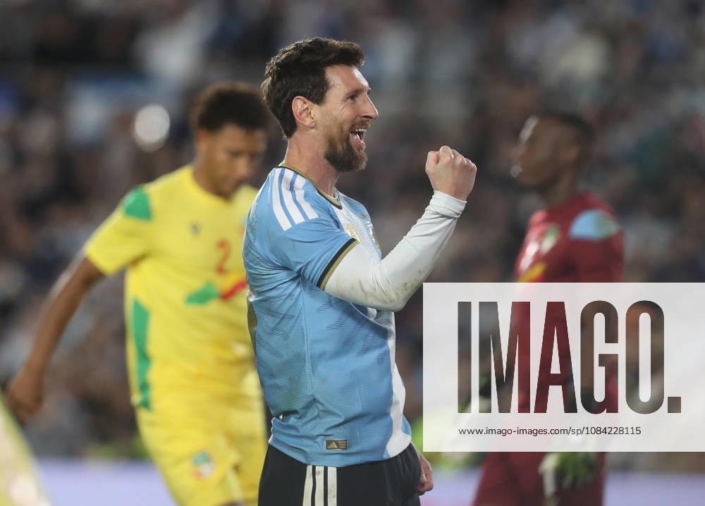 (261007) -- BUENOS AIRES, Oct. 7, 2026 -- Lionel Messi of Argentina celebrates after scoring during a football friendly match between Argentina and Benin at the Monumental Stadium in Buenos Aires, capital of Argentina, on Oct. 6, 2026. The match marked Lionel Messi s final appearance for the Argentina national football team. (Photo by Xinhua) (SP)ARGENTINA-BUENOS AIRES-FOOTBALL-FRIENDLY MATCH-ARGENTINA VS BENIN MartinxZabala