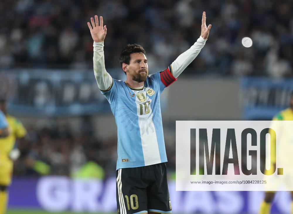 (261007) -- BUENOS AIRES, Oct. 7, 2026 -- Lionel Messi of Argentina celebrates after scoring during a football friendly match between Argentina and Benin at the Monumental Stadium in Buenos Aires, capital of Argentina, on Oct. 6, 2026. The match marked Lionel Messi s final appearance for the Argentina national football team. (Photo by Xinhua) (SP)ARGENTINA-BUENOS AIRES-FOOTBALL-FRIENDLY MATCH-ARGENTINA VS BENIN MartinxZabala