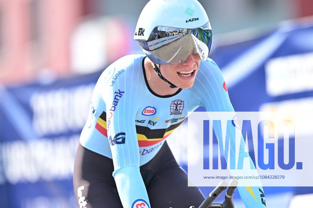 Belgium s Vic De Smet crosses the finish line of the Men Junior Individual Time Trial race (22km) at the cycling UEC Road European Championships, in Ljubljana, Slovenia, on Wednesday 7 October 2026. The UEC Road European Championships are taking place from 02 to 07 October in Ljubljana, Slovenia. DAVIDxPINTENS x189037930x