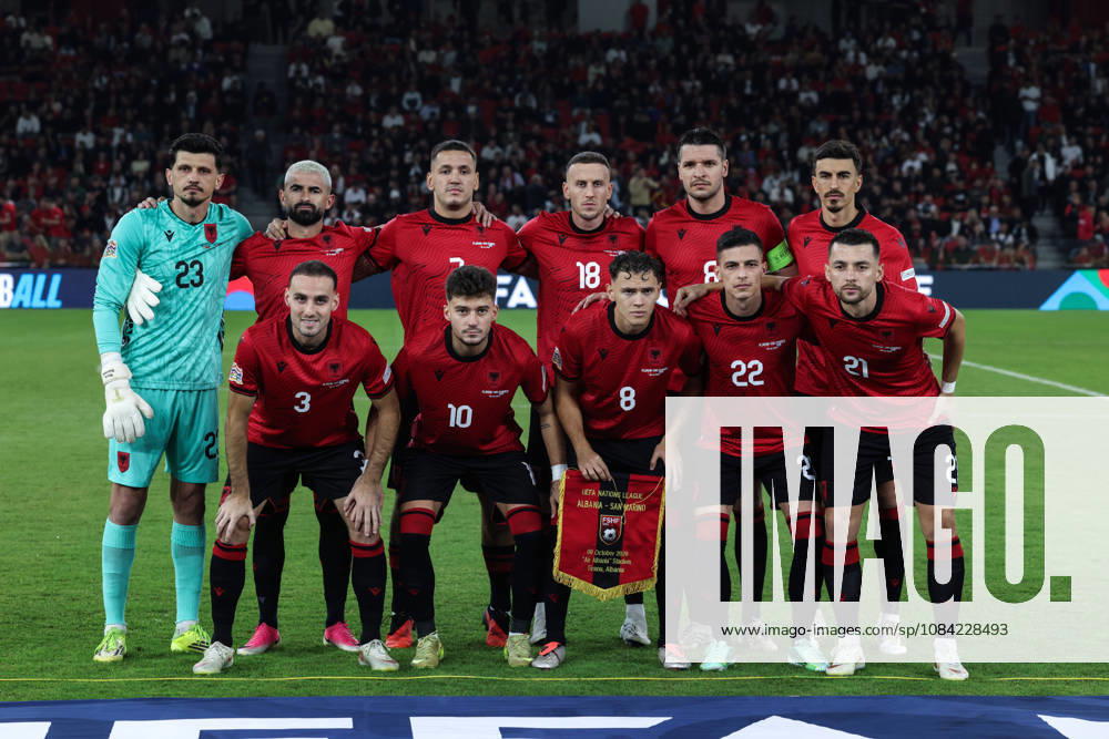Albanian team line up, Mannschaftsbild, Totale prior to UEFA Nations League 2026-2027 group phase match between Albania and San Marino in Tirana, Albania on 6 October, 2026. Tirana Albania - ZUMAb266 20261006_zip_b266_007