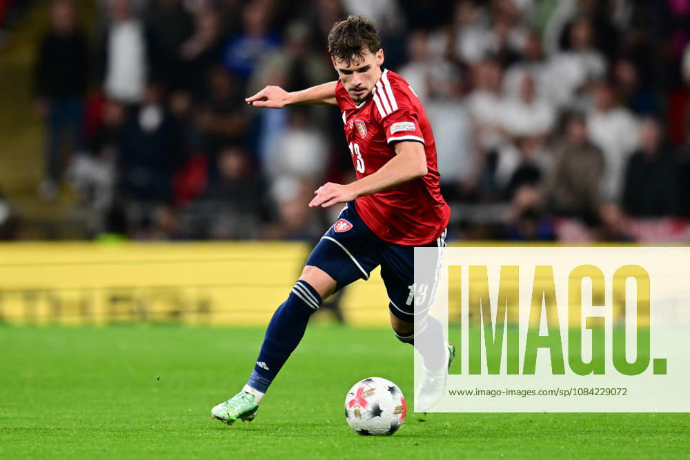England v Czechia, UEFA Nations League Czechia midfielder Lukas Ambros (13) on the ball during the UEFA Nations League match between England and Czechia at Wembley Stadium, London, UK on 6 October 2026. London Wembley Stadium Greater London UK Editorial use only ,