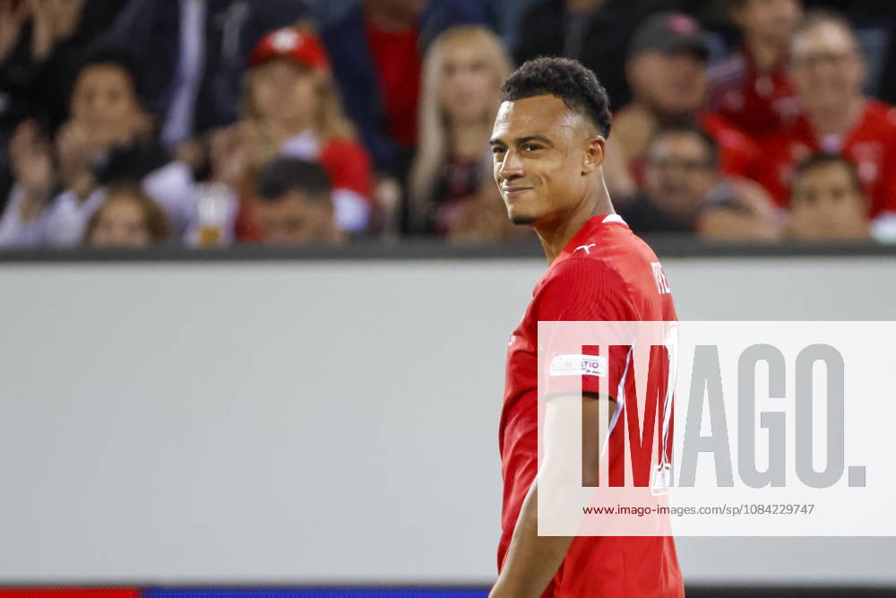 Dan Ndoye (Schweiz, 11), Mimik, Gesichtsausdruck, Emotion , Schweiz, UEFA , Nations League, Matchday 4, Schweiz vs. Nordmazedonien, 06.10.2026, Luzern Swissporarena Schweiz