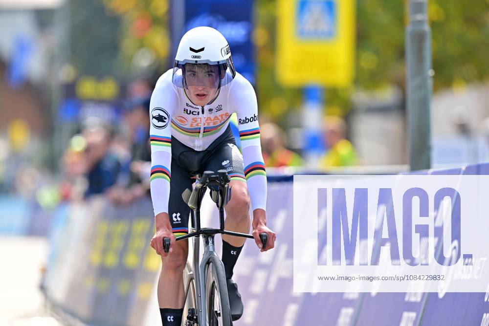 Netherlands Ryan Gal crosses the finish line of the Men U23 Individual Time Trial race (22km) at the cycling UEC Road European Championships, in Ljubljana, Slovenia, on Wednesday 7 October 2026. The UEC Road European Championships are taking place from 02 to 07 October in Ljubljana, Slovenia. DAVIDxPINTENS x189041189x