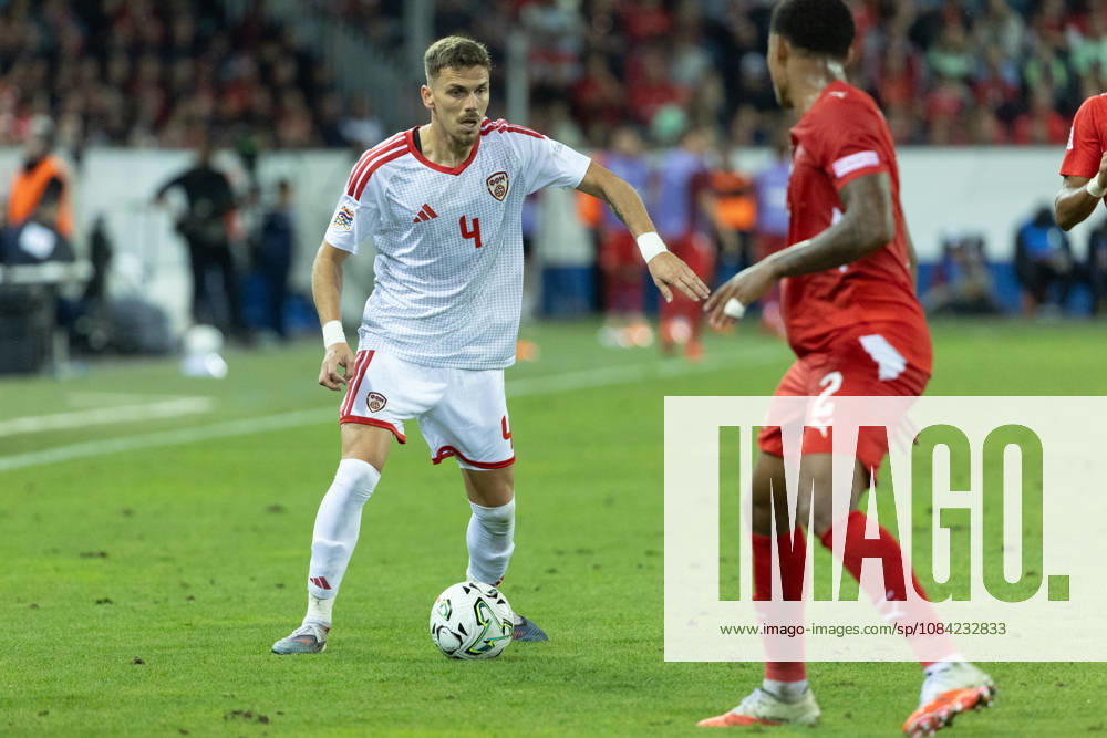 Aleksandar Stojchevski seen during National League game between teams of Switzerland and North Macedonia at thermoplan Arena (Benjamin Faes Ball Raw Images) Strasbourg Stade de la Meinau France