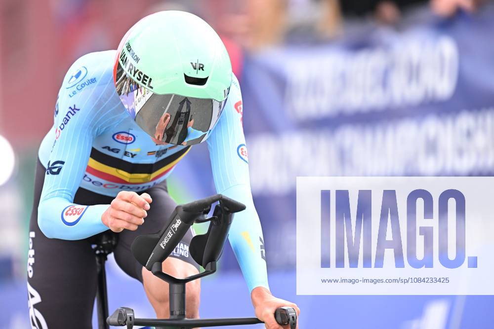 Belgium s Sander De Pestel crosses the finish line of the Men Elite Individual Time Trial race (22km) at the cycling UEC Road European Championships, in Ljubljana, Slovenia, on Wednesday 7 October 2026. The UEC Road European Championships are taking place from 02 to 07 October in Ljubljana, Slovenia. DAVIDxPINTENS x189062460x
