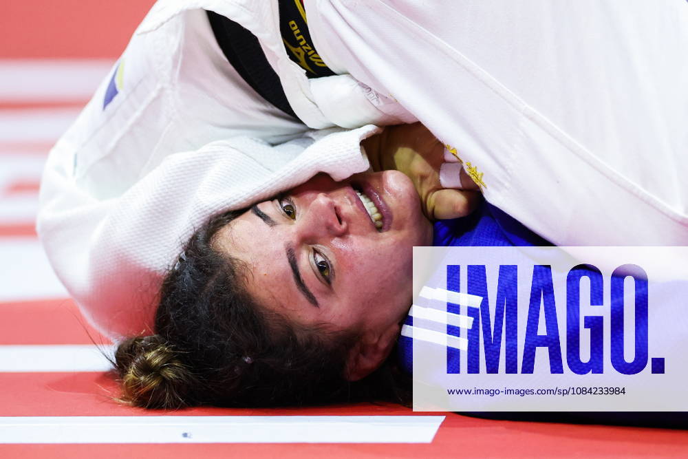 AZERBAIJAN, BAKU - OCTOBER 7, 2026: Kerem Primo of Israel competes with Haruka Kaju of Japan in a -63 kg bout as part of the 2026 World Judo Championships at the National Gymnastics Arena 2026 World Judo Championships In Baku - ZUMAt113 20261007_zaa_t113_416