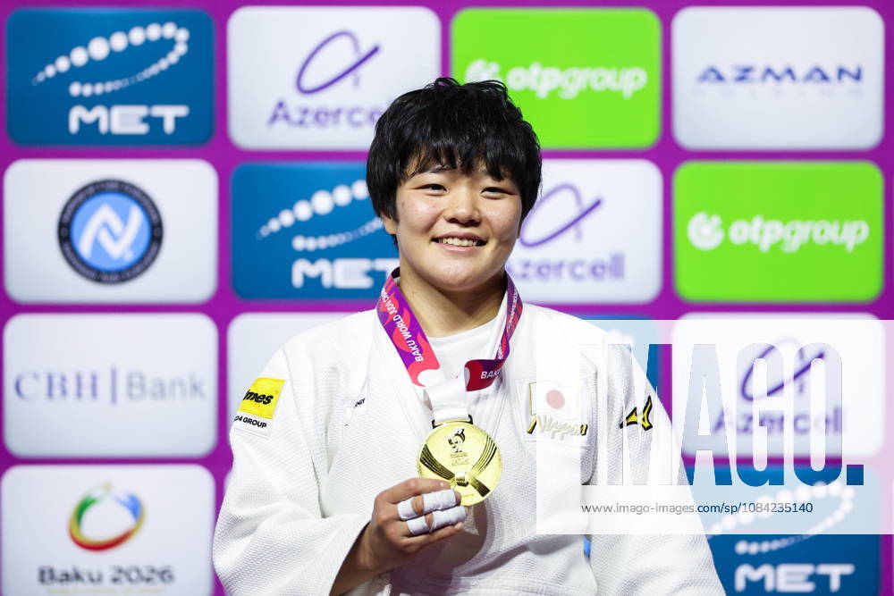 AZERBAIJAN, BAKU - OCTOBER 7, 2026: 1st placed Haruka Kaju of Japan attends an award ceremony for the women s -63 kg category during the 2026 World Judo Championships at the National Gymnastics Arena. Mikhail Sinitsyn TASS 98916455