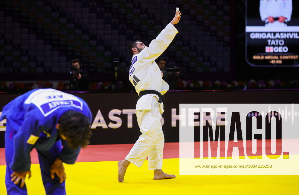 AZERBAIJAN, BAKU - OCTOBER 7, 2026: Tato Grigalashvili (R) of Georgia wins Zelim Tckaev of Azerbaijan in a -81 kg bout as part of the 2026 World Judo Championships at the National Gymnastics Arena. Mikhail Sinitsyn TASS 98918072