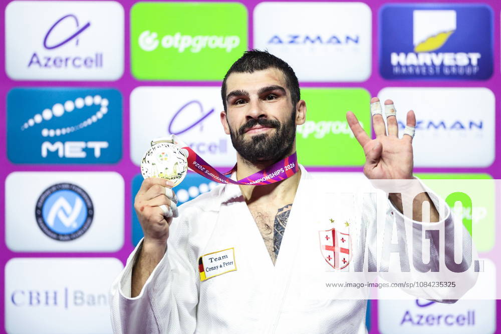 AZERBAIJAN, BAKU - OCTOBER 7, 2026: 1st placed Tato Grigalashvili of Georgia attend an award ceremony for the men s -81 kg category during the 2026 World Judo Championships at the National Gymnastics Arena 2026 World Judo Championships In Baku - ZUMAt113 20261007_zaa_t113_511