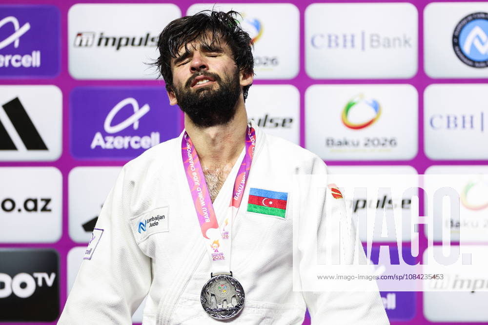 AZERBAIJAN, BAKU - OCTOBER 7, 2026: 2nd placed Zelim Tckaev of Azerbaijan attends an award ceremony for the men s -81 kg category during the 2026 World Judo Championships at the National Gymnastics Arena 2026 World Judo Championships In Baku - ZUMAt113 20261007_zaa_t113_523