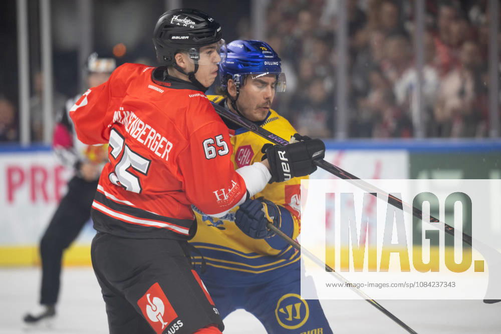 CHL; Kölner Haie - Herning Blue Fox ; Köln, 07.10.2026 Marco Münzenberger (Kölner Haie, Sturm, 65); Oliver Kiljunen (Herning Blue Fox, Sturm, 70); CHL; Kölner Haie - Herning Blue Fox am 07.10.2026 in der LanxessArena in Köln (Deutschland).