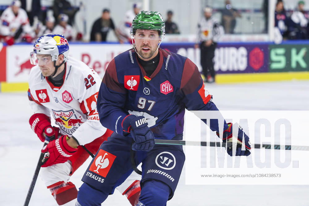 Ice hockey, Eishockey - CHL, EC RBS vs Berlin SALZBURG,AUSTRIA,07.OCT.26 - ICE HOCKEY - CHL, Champions Hockey League, group stage, EC Red Bull Salzburg vs Eisbaeren Berlin. Image shows the rejoicing of scorer Gabriel Fontaine (Berlin). GEPAxpictures Geieregger
