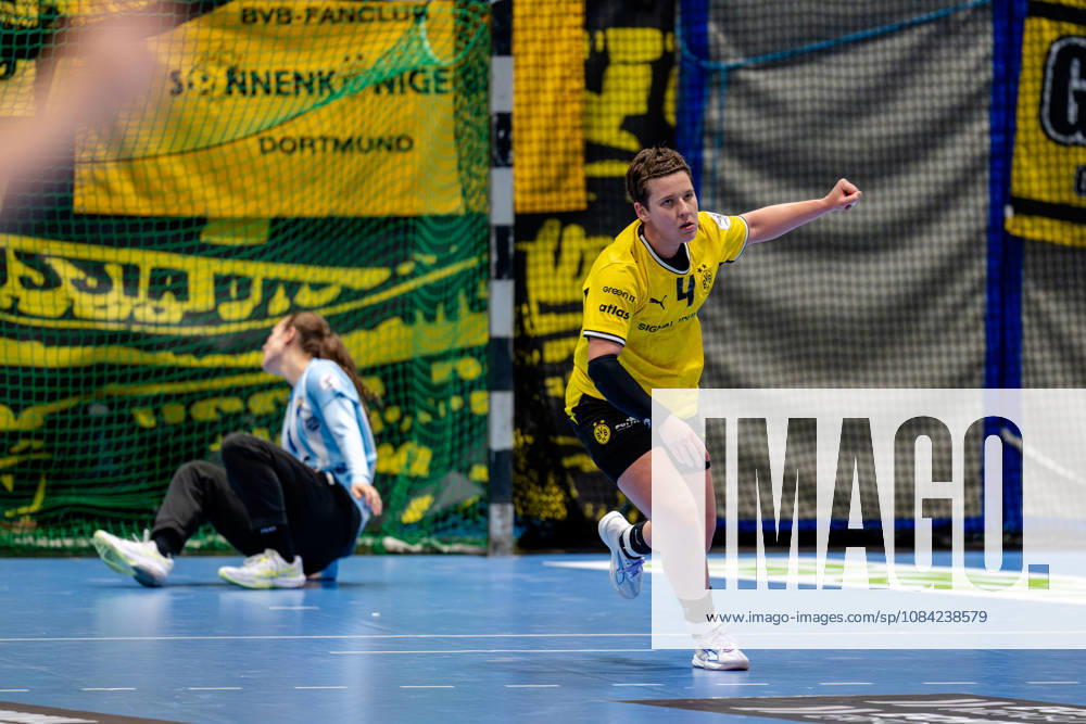 Dortmund, 07.10.2026, Handball, Damen, Alsco Handball Bundesliga Frauen, 5. Spieltag , BVB Borussia Dortmund - Buxtehuder SV Alina Grijseels (BVB, 4) jubelt nach einem Treffer Dortmund Sporthalle Wellinghofen NRW Germany